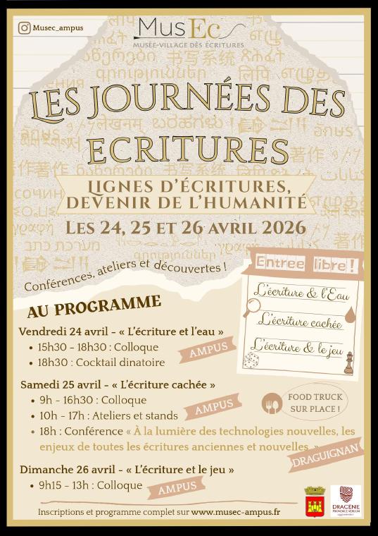 Journée des écritures au Village-musée des écritures du monde (Ampus, Haut-Var)